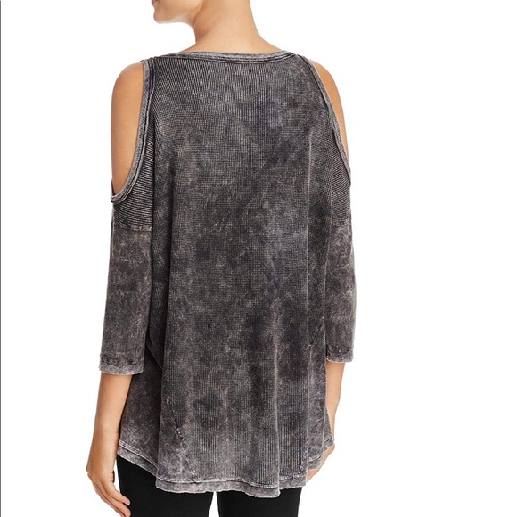 Three Dots thermal high low cold shoulder top - Picture 2 of 11